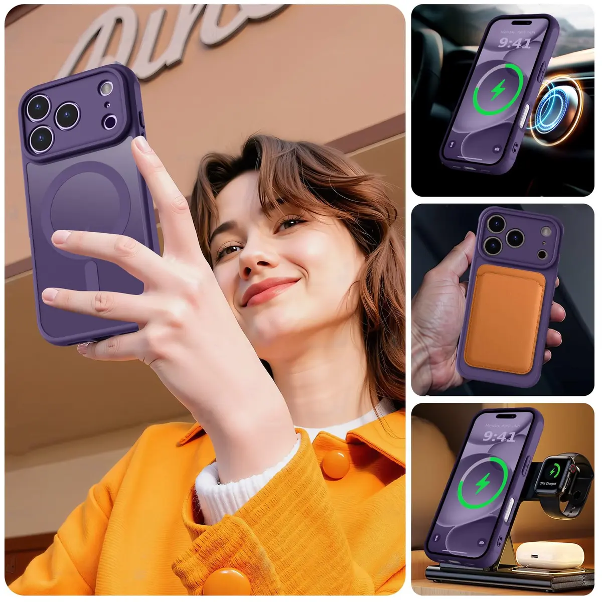 MOCCA Magnetic Shockproof Case for iPhone 17 Pro Max 6.9" | 38 N52+ Super Magnets, 2500GF, 40W Fast Charging - view 6