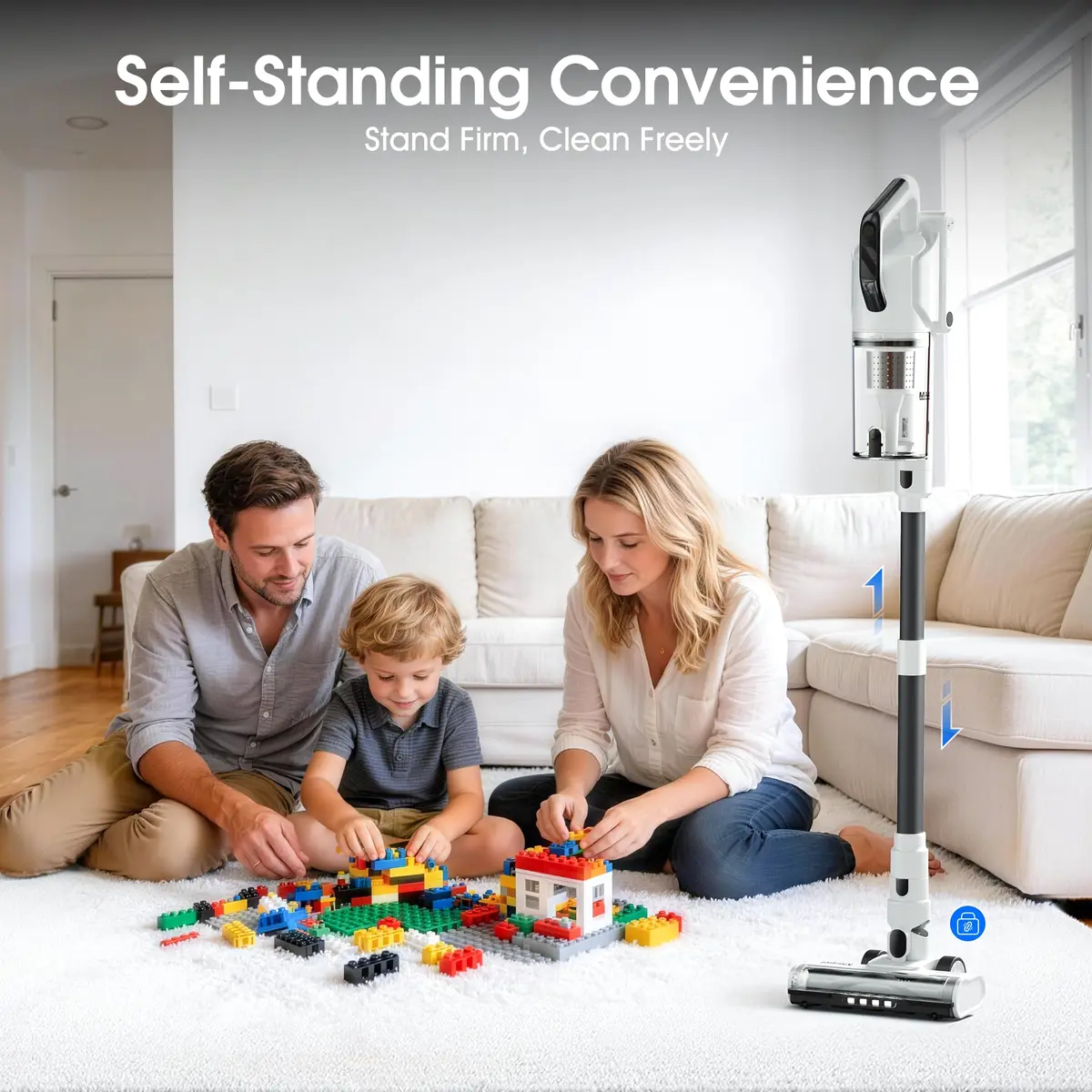 Klarpul Cordless Vacuum Cleaner 2 Batteries 140 Mins | 50Kpa Strong Suction, Self-Standing, 5-Stage HEPA, 3 Modes, 1.8L Dust Cup, White - view 4