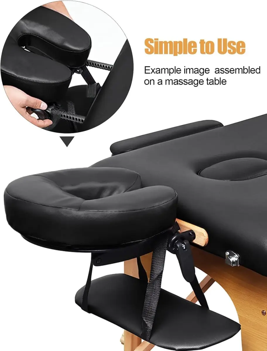 Kalolary Universal Face Cradle & Cushion for Massage Table, Adjustable Headrest & Pillow, Black | 8cm (3.15 Inch) Height - view 4