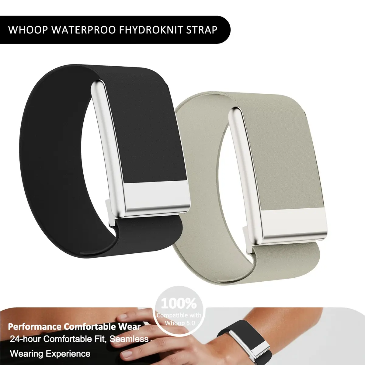 fitspur Waterproof Hydroknit Replacement Wrist Band for Whoop 5.0/MG Life, 18cm (7.1 inches) | Sweat-Resistant & Quick-Drying - view 6