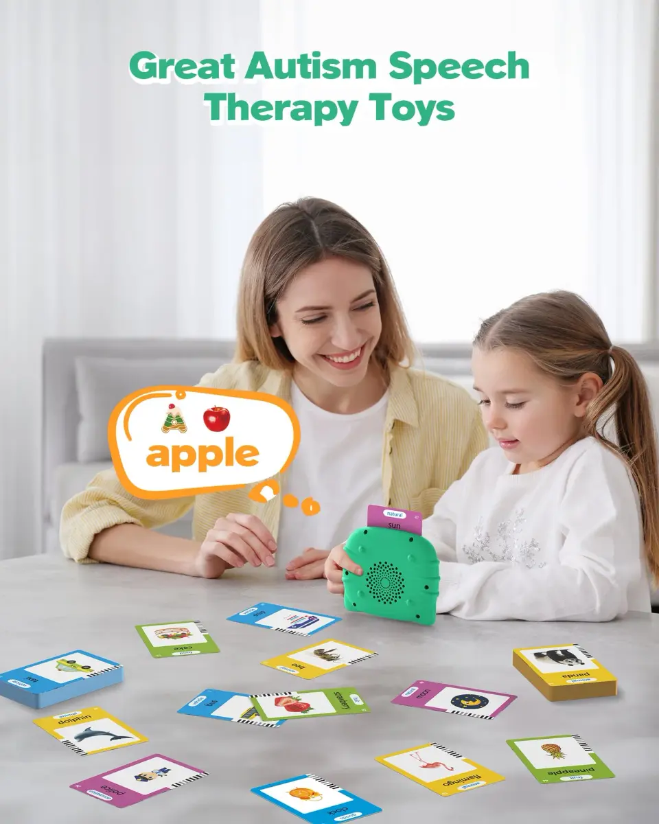 Airbition Talking Flash Cards for Toddlers 1-4 Years, Green | Montessori Language Learning Device with 224 Words - view 4