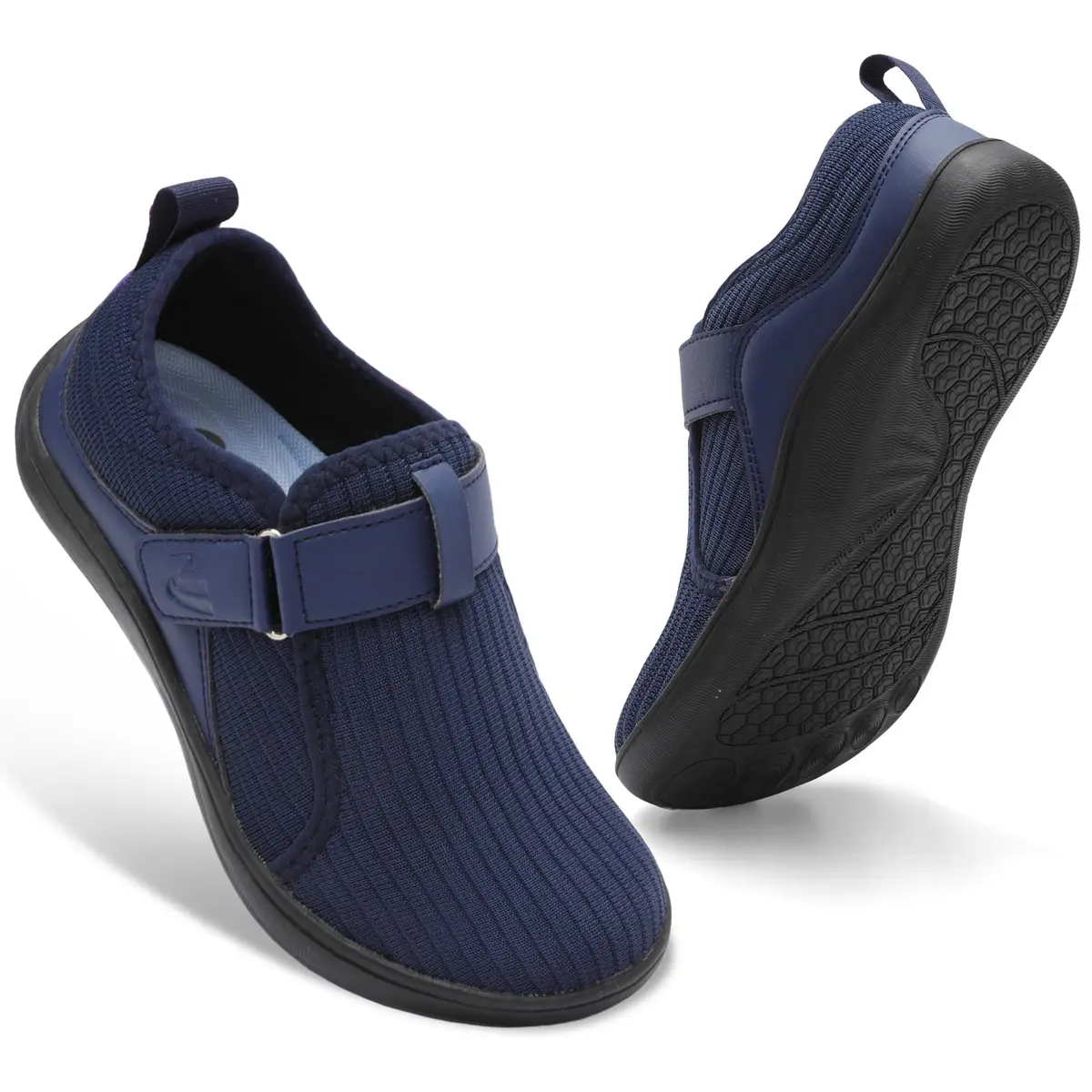 Spesoul Wide Womens Walking Shoes Adjustable Diabetic Shoes Breathable Zero Drop Barefoot Shoe 9.5 Navy - main product image