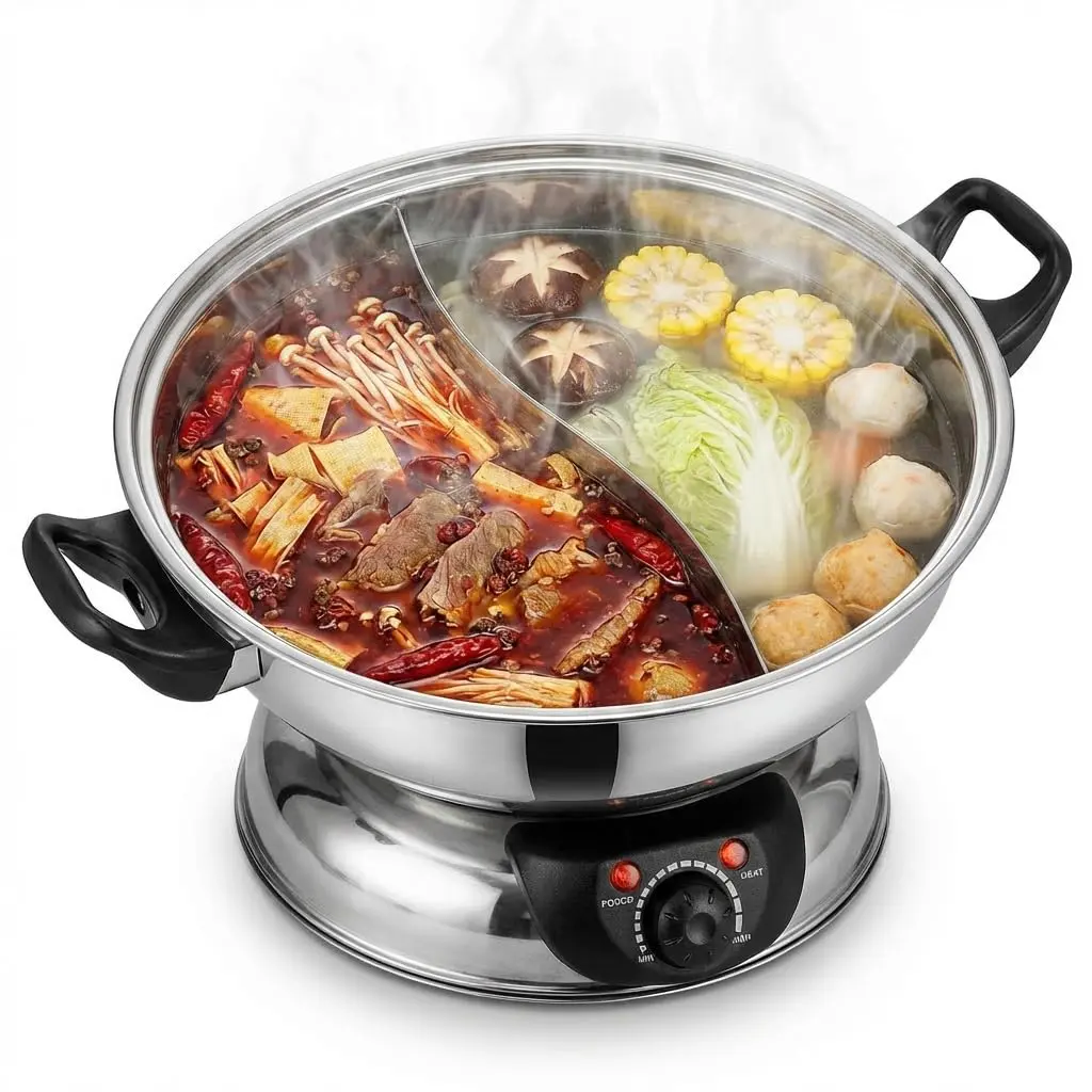 Sonya 5 Electric Dual-Sided Hot pot 30cm | Stainless Steel Shabu Shabu for Family & Entertaining - view 6