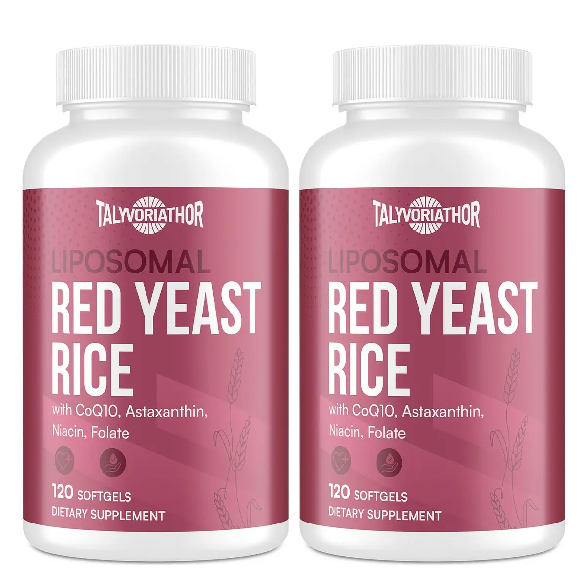 Talyvorlathor Liposomal Red Yeast Rice 1200mg with CoQ10 & Astaxanthin | Cholesterol Support & High Absorption - main product image