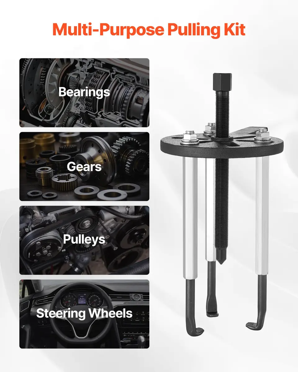 VEVOR 21-in-1 Bearing Puller Set | Heavy Duty 3-Jaw Disassembly Tool for Automotive Bearings - view 7