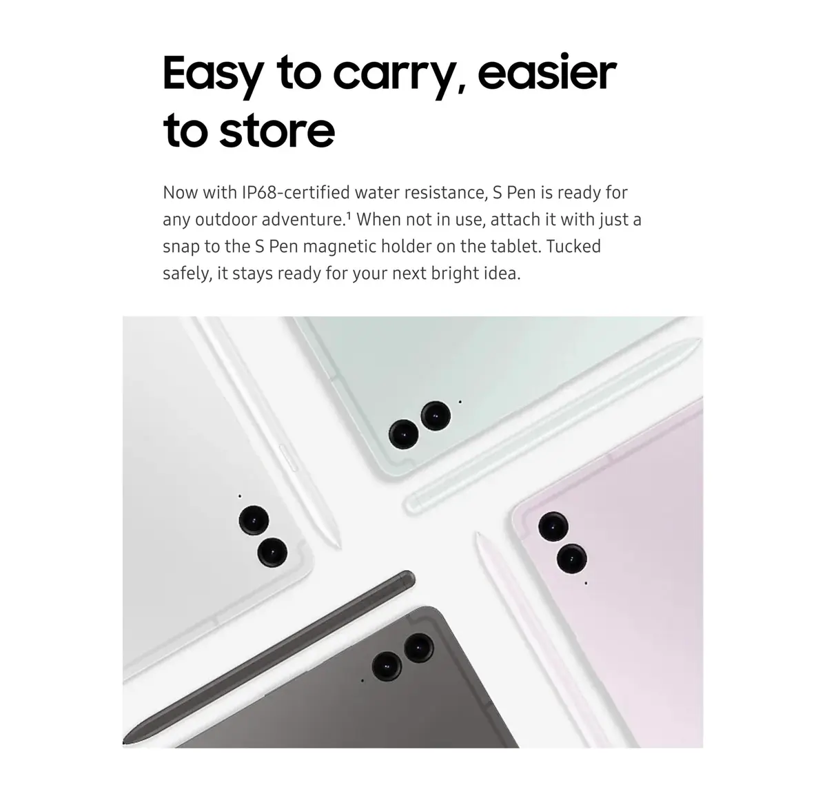 yelzoolny Galaxy Tab S9 FE S Pen Replacement | Air Command, Magnetic Attraction, Gray - view 5