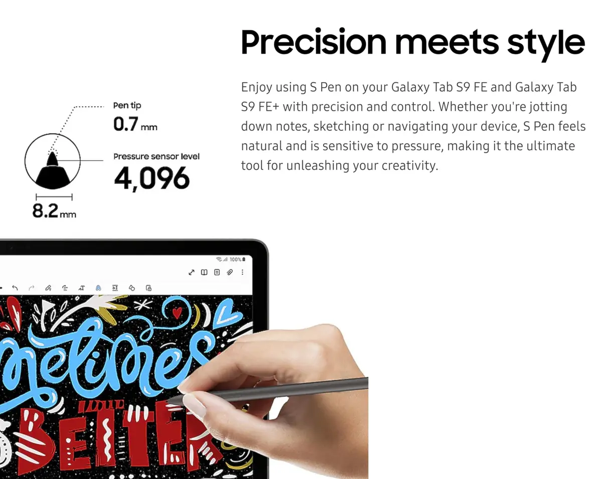 yelzoolny Mint S Pen Replacement for Samsung Galaxy Tab S9 FE & S10 FE | 0.7mm Fine Tip, Magnetic Attraction - view 4