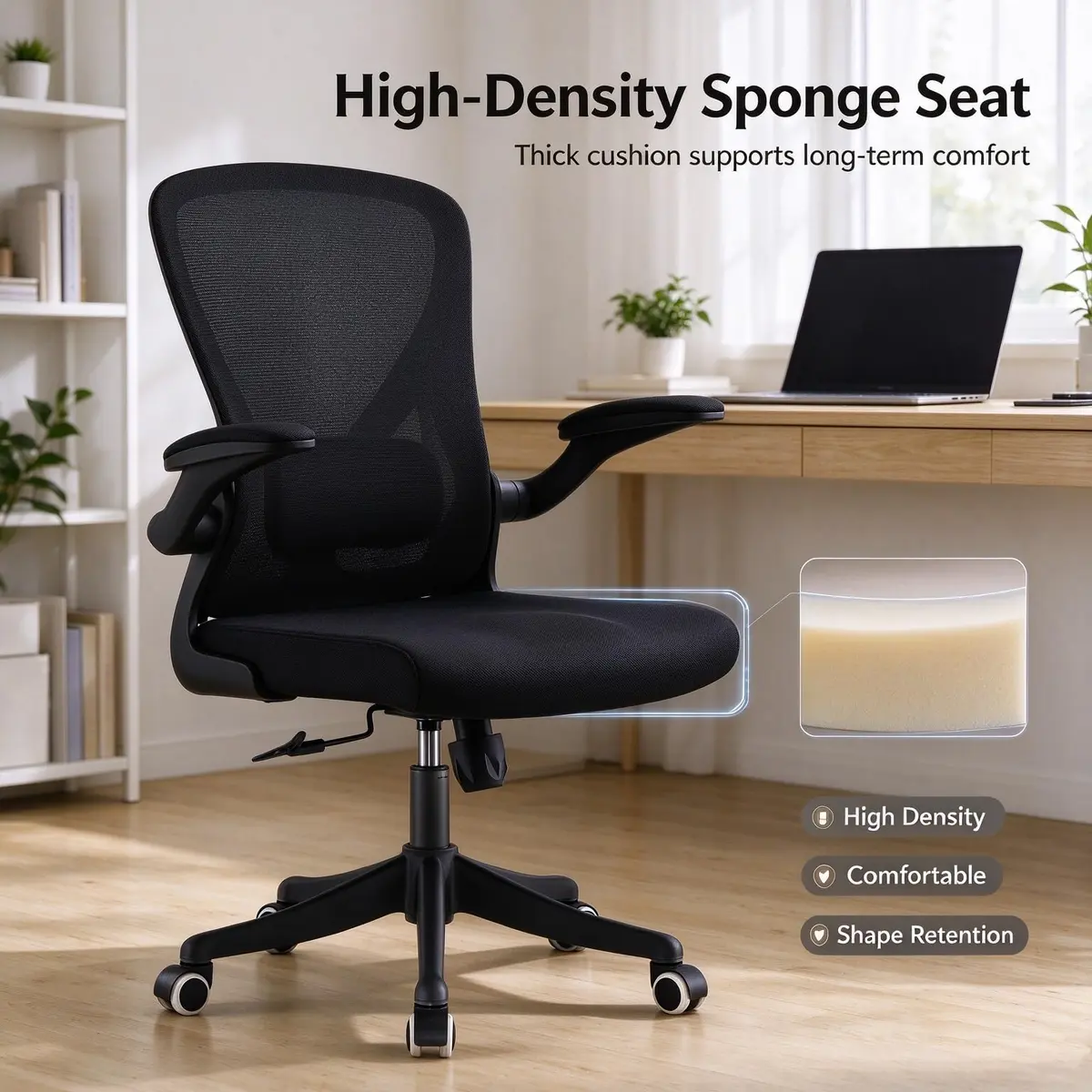 SICHY AGE Ergonomic Office Desk Chair High Back Mesh | Adjustable Lumbar & Flip-Up Armrests - view 5