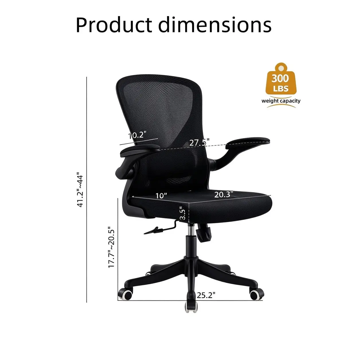 SICHY AGE Ergonomic Office Desk Chair High Back Mesh | Adjustable Lumbar & Flip-Up Armrests - view 2