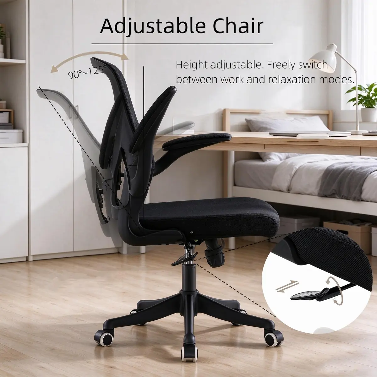 SICHY AGE Ergonomic Office Desk Chair High Back Mesh | Adjustable Lumbar & Flip-Up Armrests - view 4
