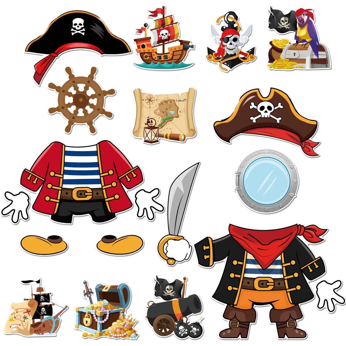 HemerVows 19 Pcs Pirate Dress-Up Cruise Door Magnets | Waterproof & Reusable - main product image