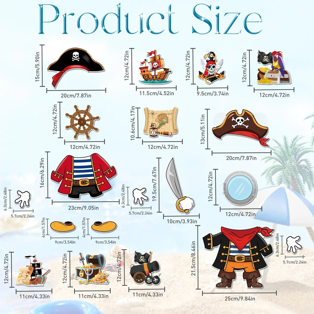 HemerVows 19 Pcs Pirate Dress-Up Cruise Door Magnets | Waterproof & Reusable - view 2