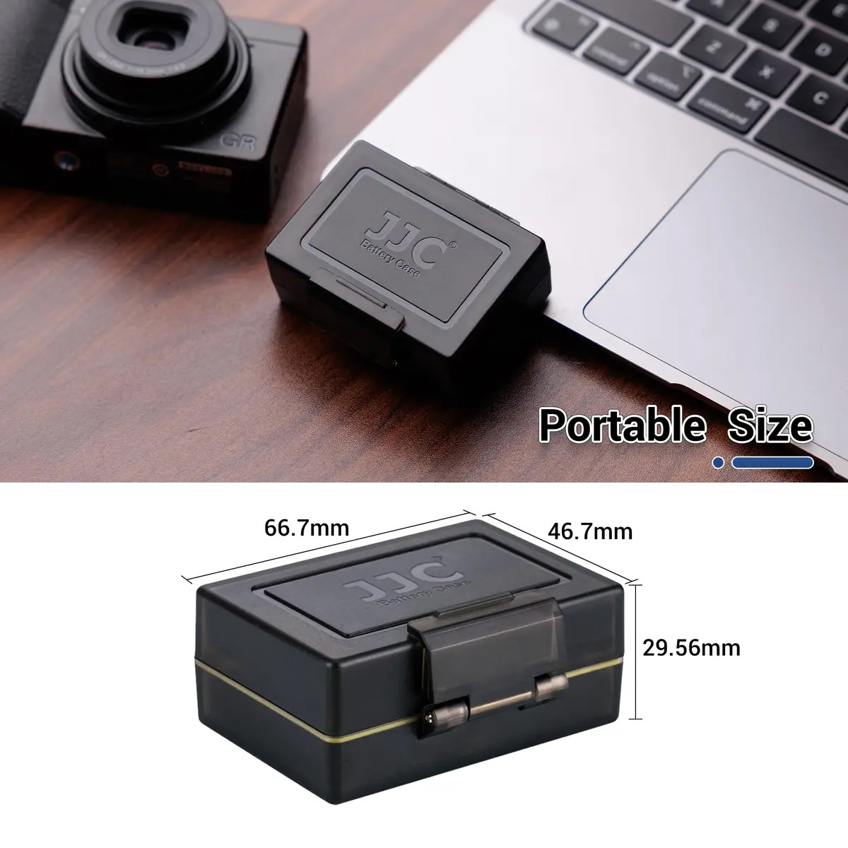 JJC Camera Battery & Memory Card Storage Case for Olympus TG-7 Ricoh GR3, 2 SD Slots + 1 Battery Slot | Water-Resistant & Durable - view 3