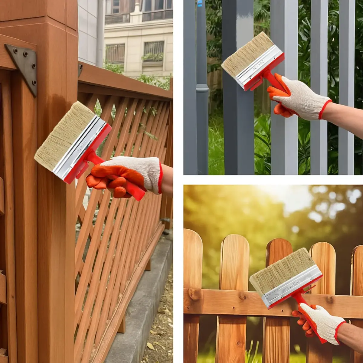 Hoolerry 5 Pcs Assorted Paint Brushes Set | 3" (70mm) to 6" (150mm) for Deck, Walls, Fences - view 6