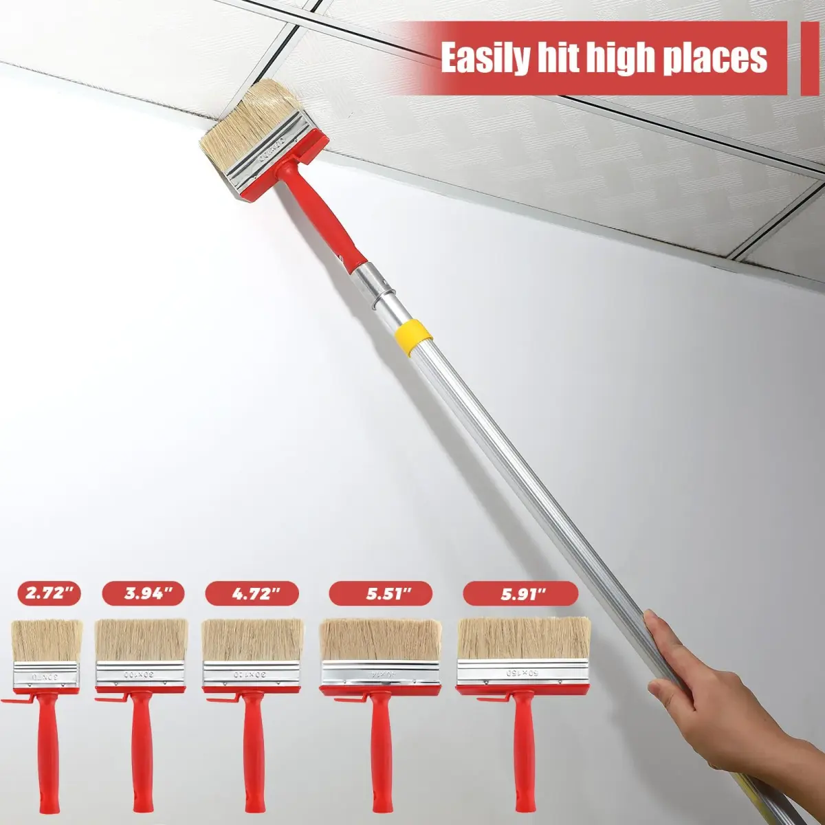 Hoolerry 5 Pcs Assorted Paint Brushes Set | 3" (70mm) to 6" (150mm) for Deck, Walls, Fences - view 3