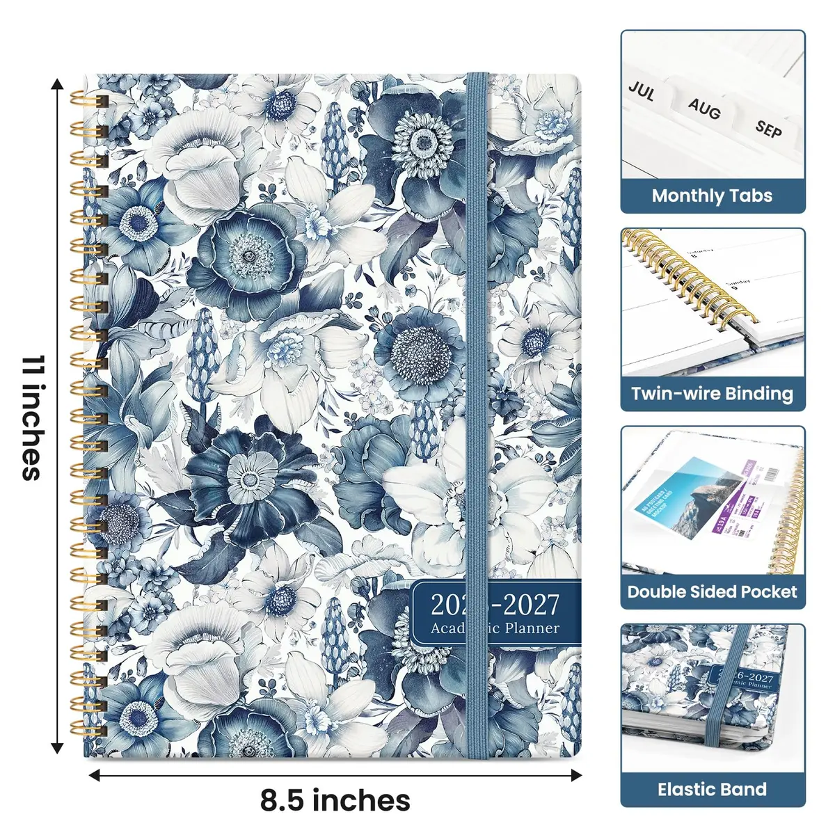 Taja Academic Planner 2026-2027, July 2026 - June 2027, 8.5 x 11 Inches | Monthly & Weekly Layouts for Students & Professionals - view 4