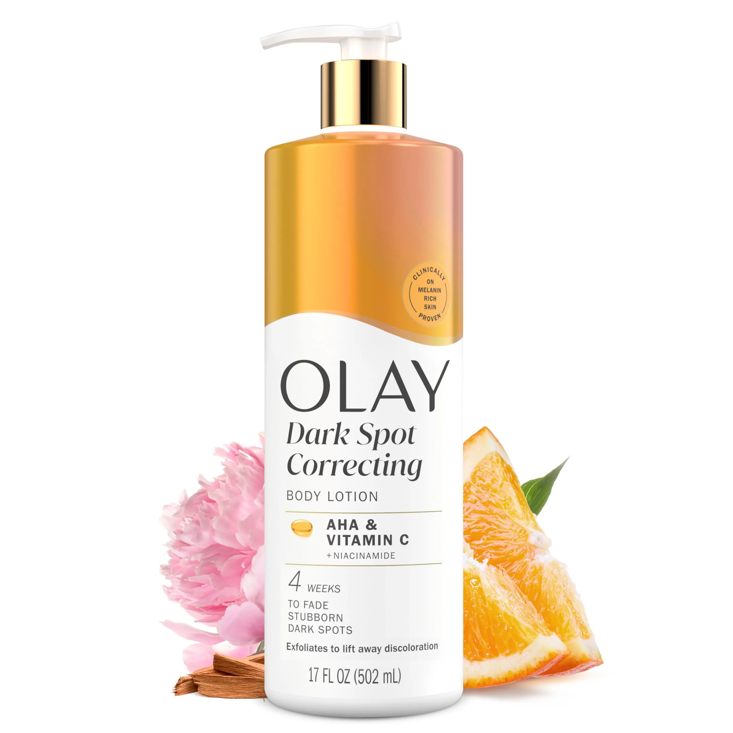 Olay Tone Enhancing Body Lotion with AHA Serum, 17 fl oz | Visibly Reduce Discolored Skin, 24hr Moisture - main product image