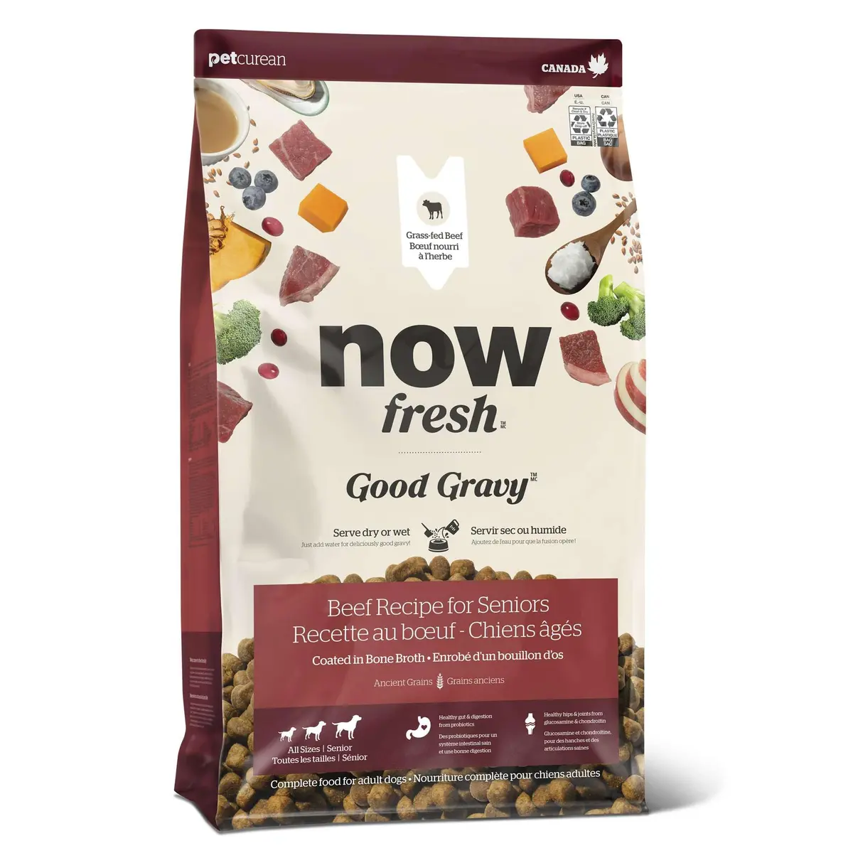 Now Fresh Good Gravy All Breed Senior Dry Dog Food, Grass-Fed Beef, 3.5 lb | Supports Joint & Weight - main product image