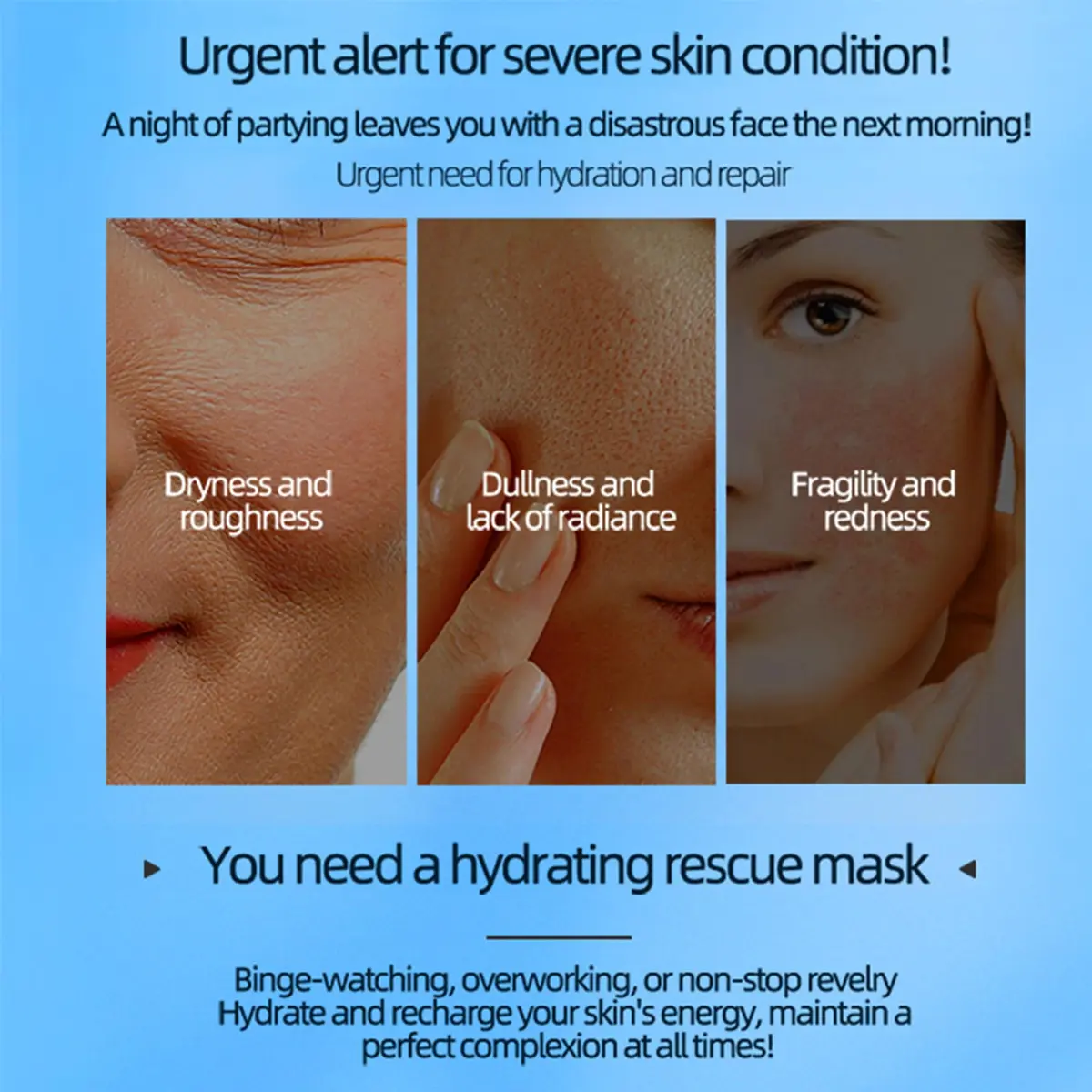 Yilian Hydrating Face Masks with 5 Hyaluronic Acids & Ceramides | Deep Moisture & Barrier Repair for Sensitive Skin - view 2