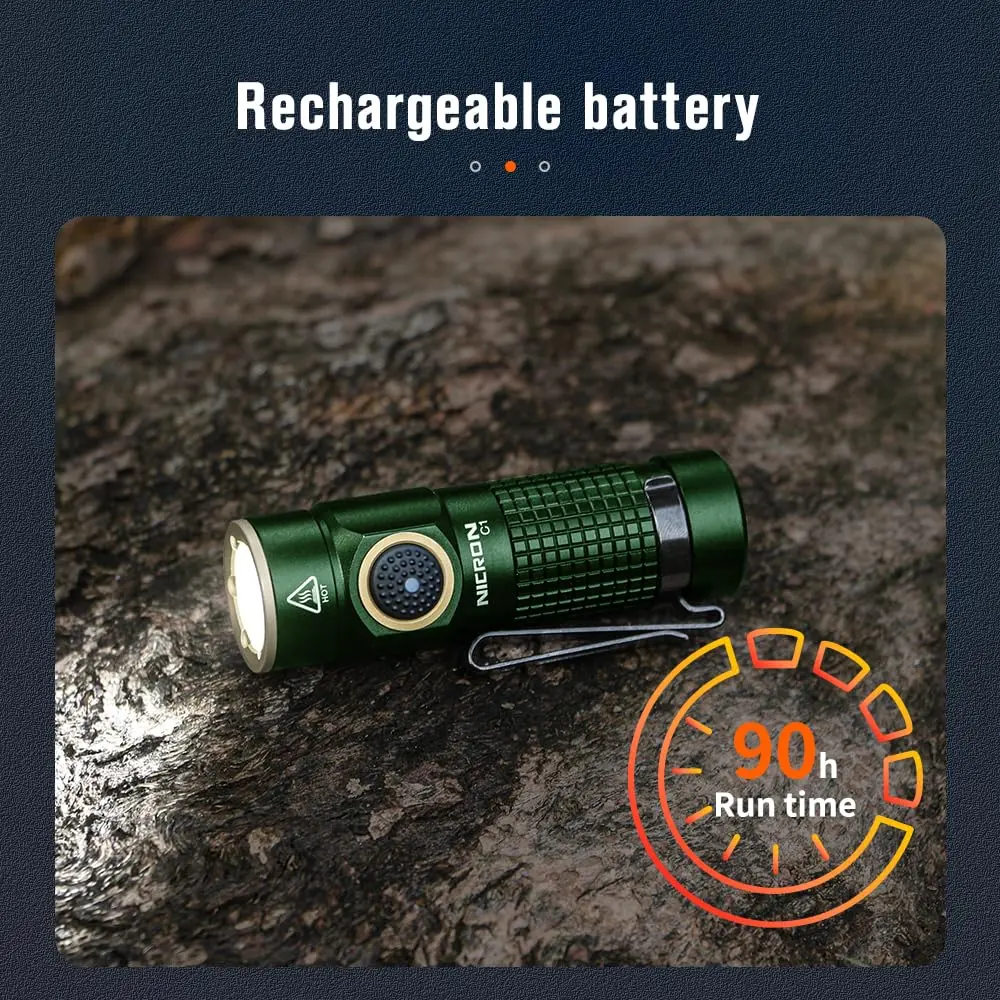 NICRON C1 EDC Rechargeable Flashlight 1200 Lumens | Compact, Waterproof & Magnetic for Camping & Daily Use - view 8