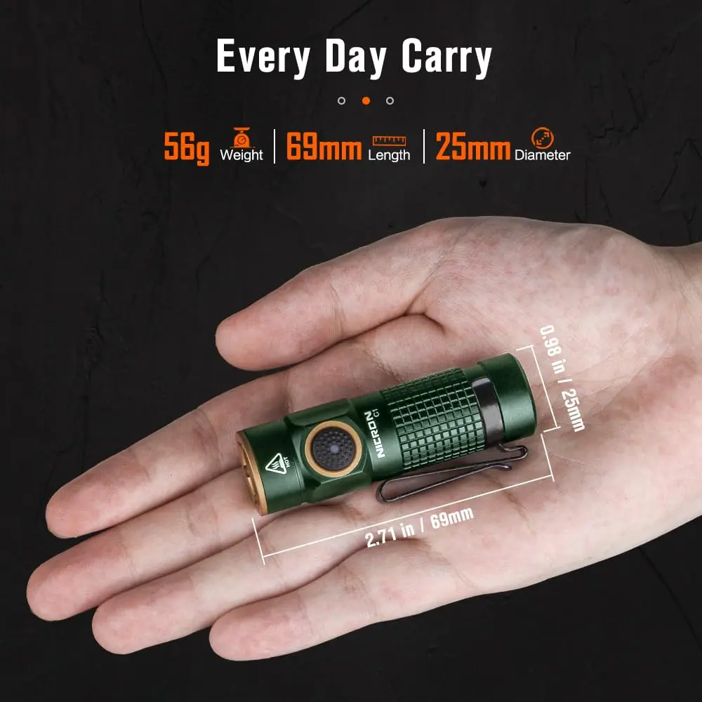 NICRON C1 EDC Rechargeable Flashlight 1200 Lumens | Compact, Waterproof & Magnetic for Camping & Daily Use - view 2