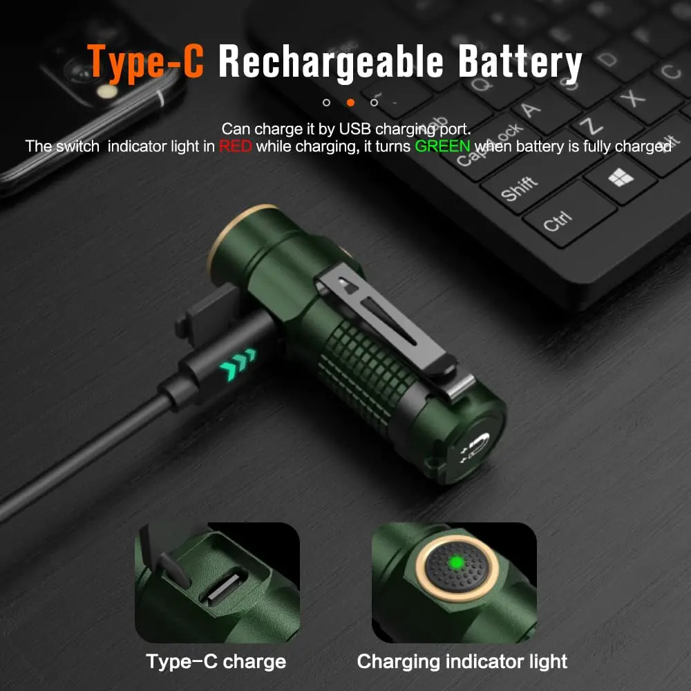 NICRON C1 EDC Rechargeable Flashlight 1200 Lumens | Compact, Waterproof & Magnetic for Camping & Daily Use - view 3