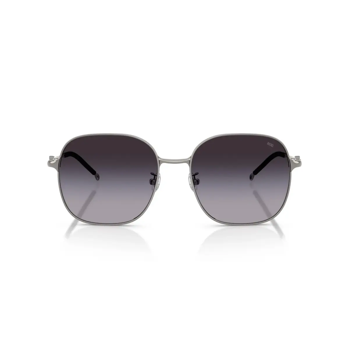 Diesel DL1010D Square Sunglasses Shiny Gunmetal/Grey Gradient 58 mm | 100% UV Protection - main product image