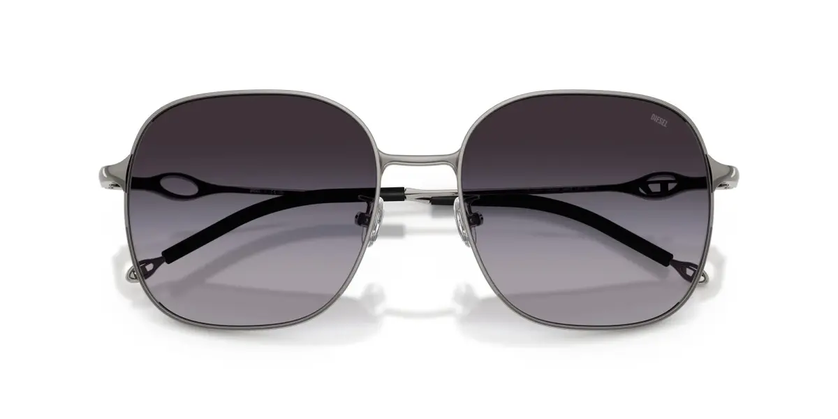 Diesel DL1010D Square Sunglasses Shiny Gunmetal/Grey Gradient 58 mm | 100% UV Protection - view 5