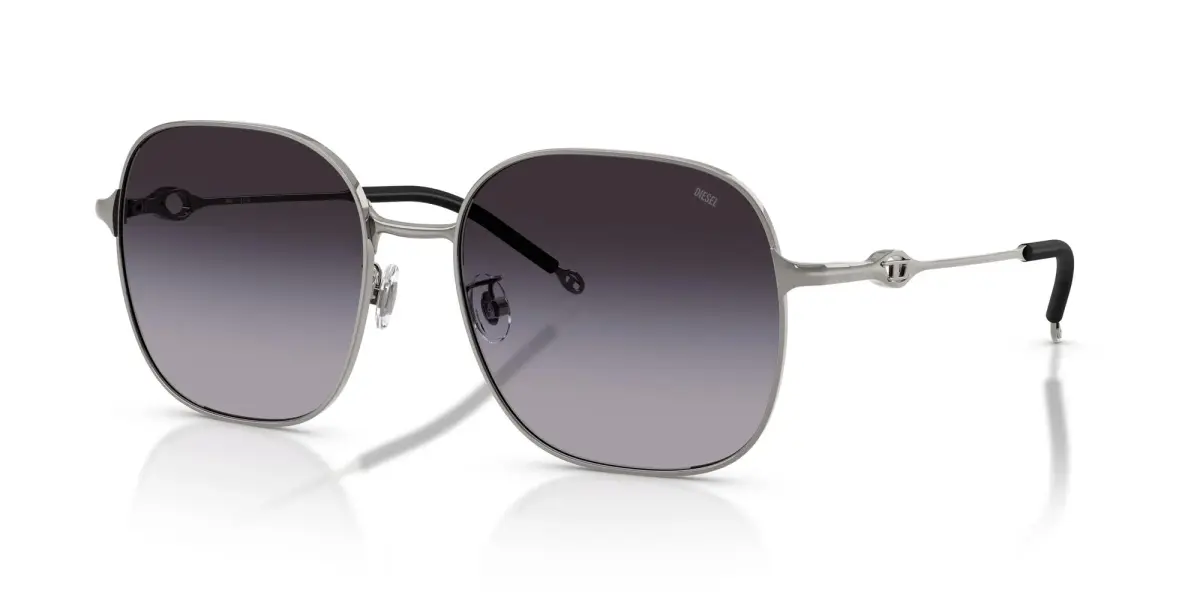 Diesel DL1010D Square Sunglasses Shiny Gunmetal/Grey Gradient 58 mm | 100% UV Protection - view 2