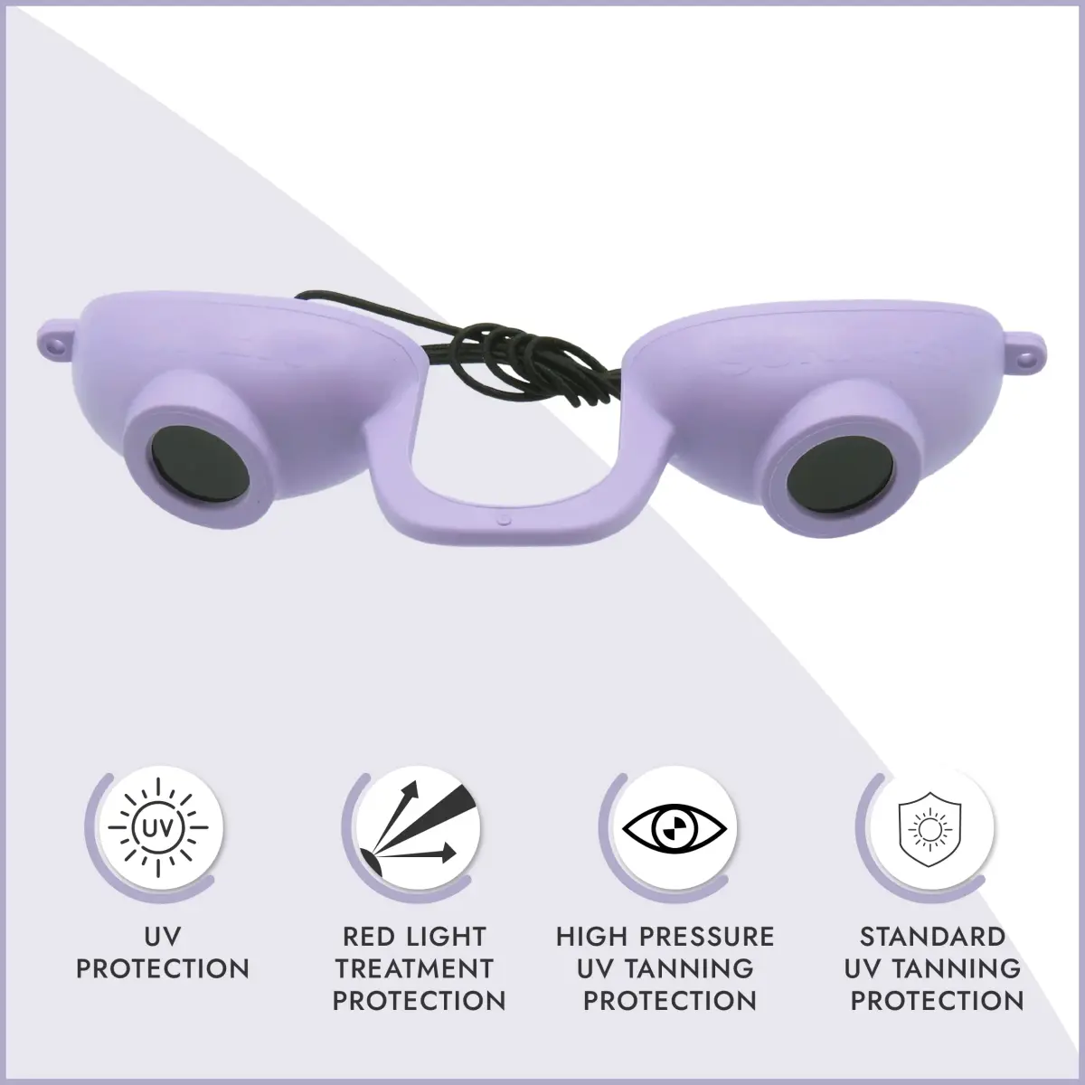 Super Sunnies Flexible UV Eye Tanning Bed Goggles w/Strap - Lavender (18 g) - view 2