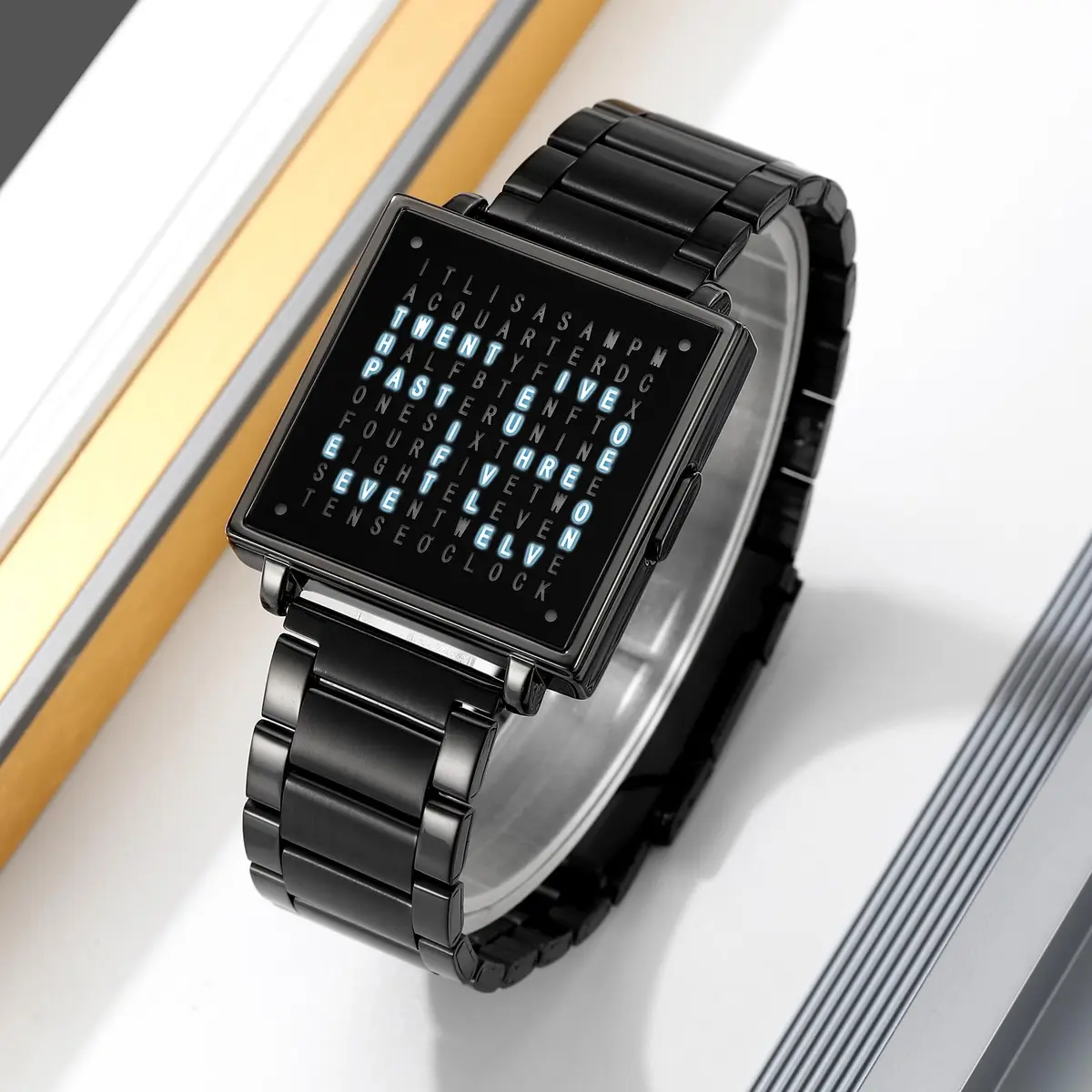 Gosasa Square Men's Luxury Watch 36mm Alloy Case Leather Strap | Water-Resistant & Elegant (Black B) - view 2