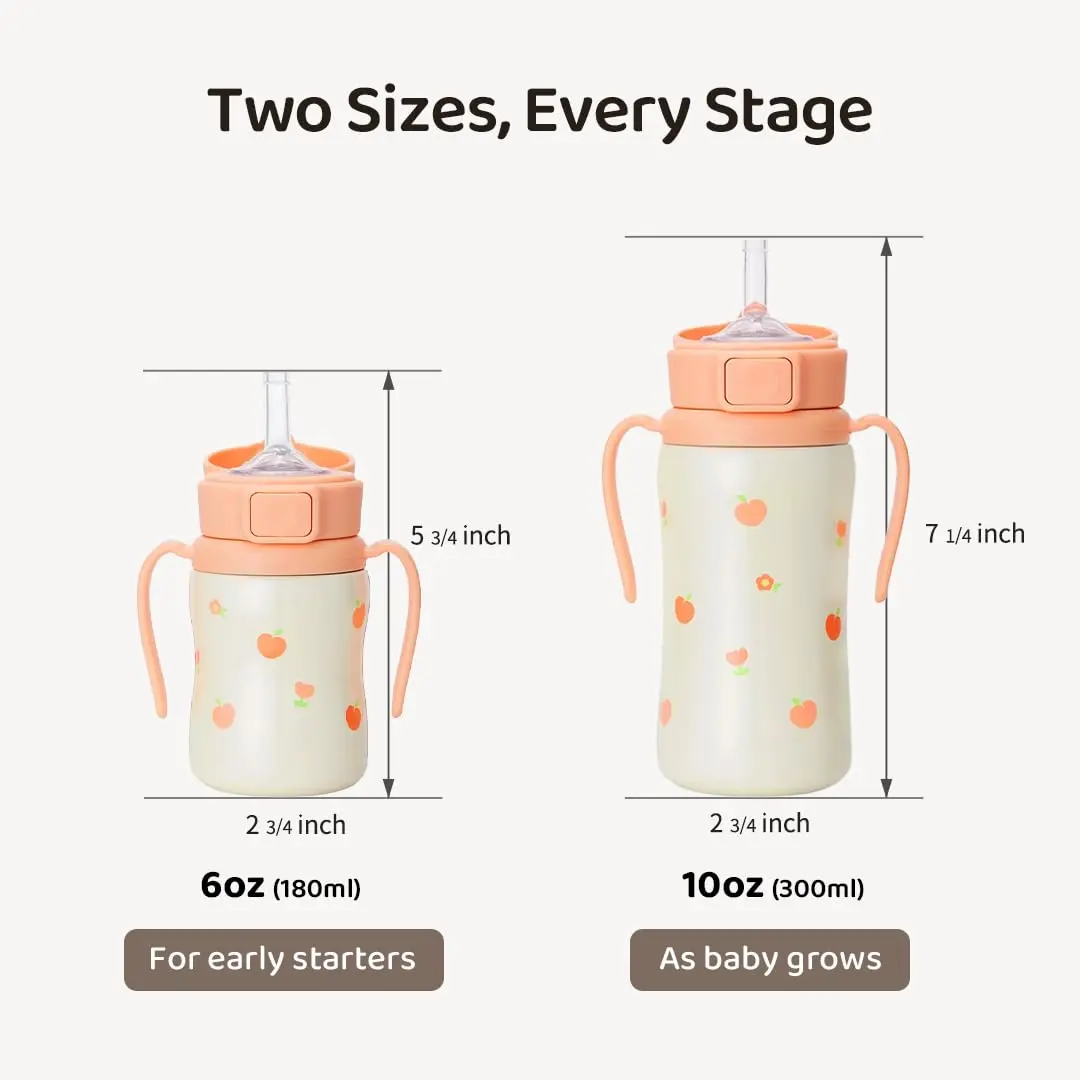 GROSMIMI Stainless Steel Baby Straw Cup 10oz | Spill-Proof, 12M+ Balloon - view 6