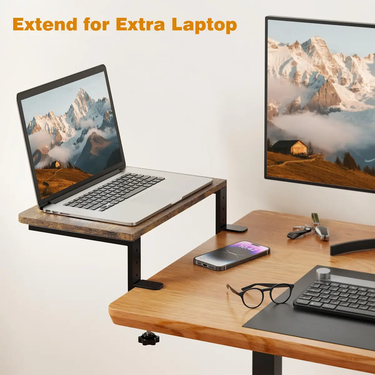 ART-GIFTREE Clamp-On Desk Shelf 38.1 cm (15 inch) | Height-Adjustable Monitor Stand with 20kg Load Capacity - view 4