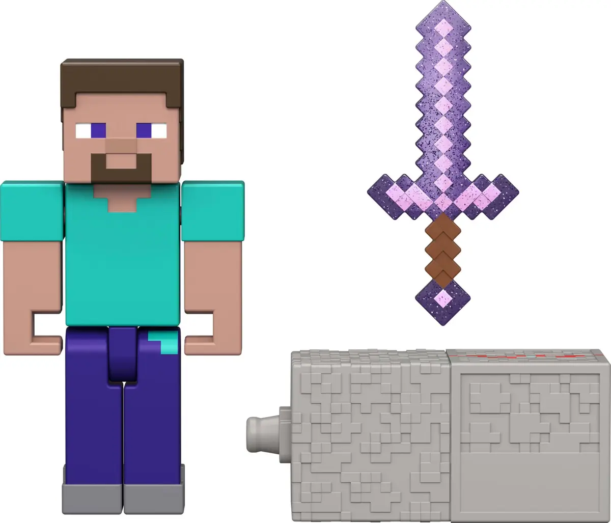 Mattel Minecraft Toys, Steve Action Figure & Accessories | 3.25-inch Scale Collectible for Kids 6+ - view 3