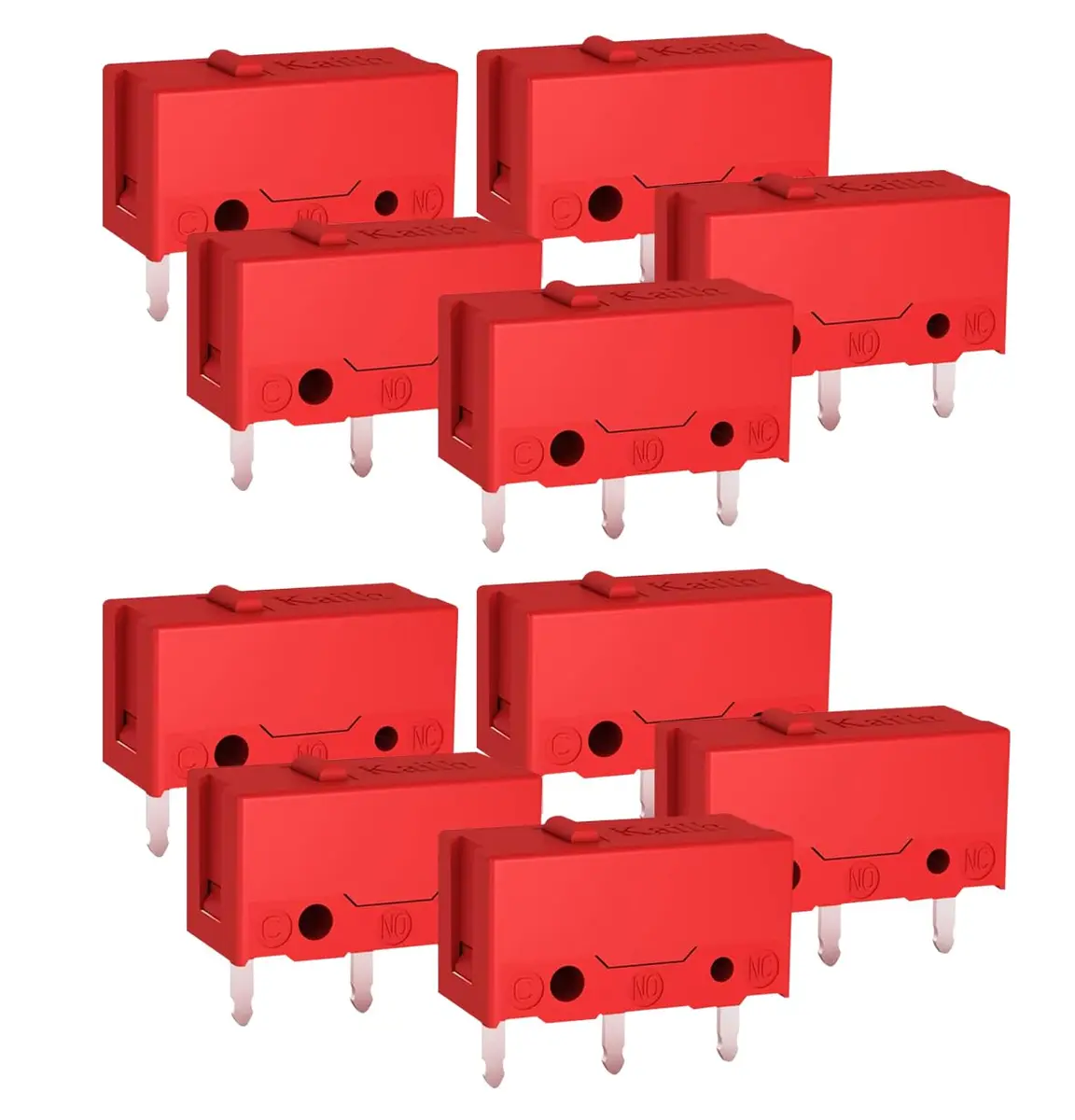 RunJRX 10Pcs Kailh GM4.0 Micro Switches, Red for Gaming Mouse | Over 60M Cycles - main product image