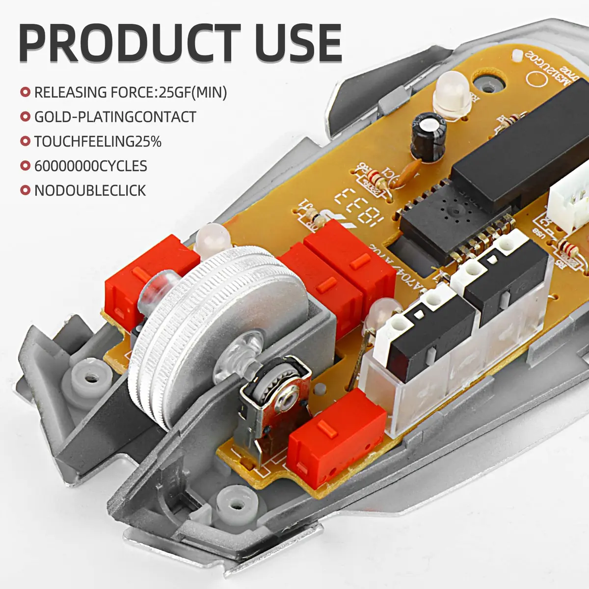RunJRX 10Pcs Kailh GM4.0 Micro Switches, Red for Gaming Mouse | Over 60M Cycles - view 5
