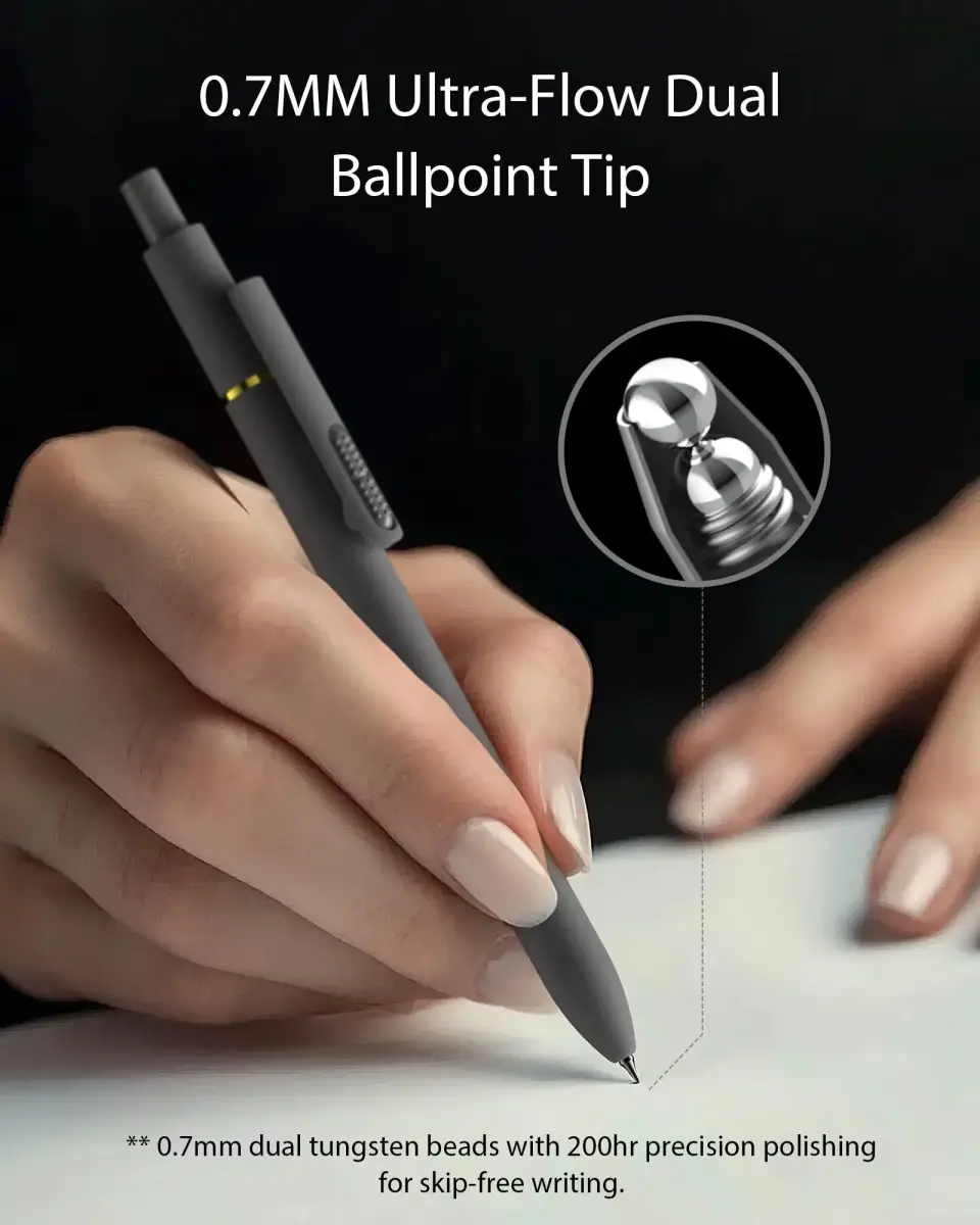 Hiacry Gel Ink Pens, 8 Pcs, 0.7mm Fine Point, Black Ink | Smooth Writing, Quick-Dry, Aesthetic Journaling Pens - view 3