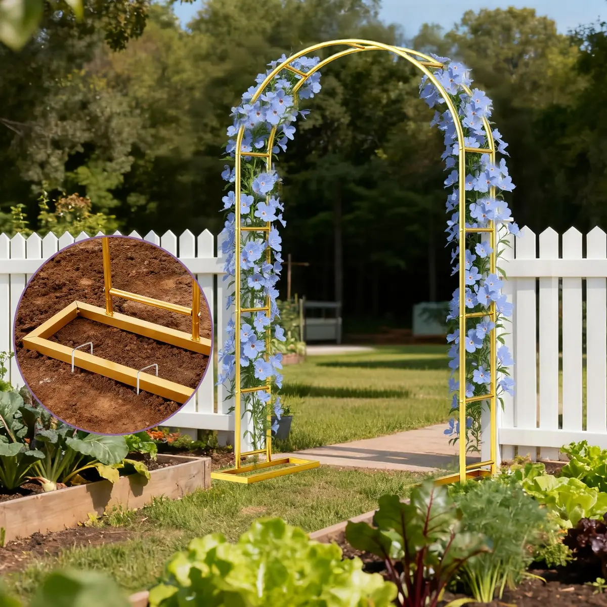 Nisoger Metal Wedding Arch 6 ft & 7.2 ft | Durable Steel Frame for Weddings & Events - view 7