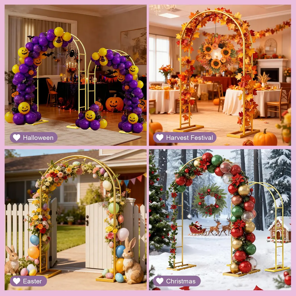 Nisoger Metal Wedding Arch 6 ft & 7.2 ft | Durable Steel Frame for Weddings & Events - view 3