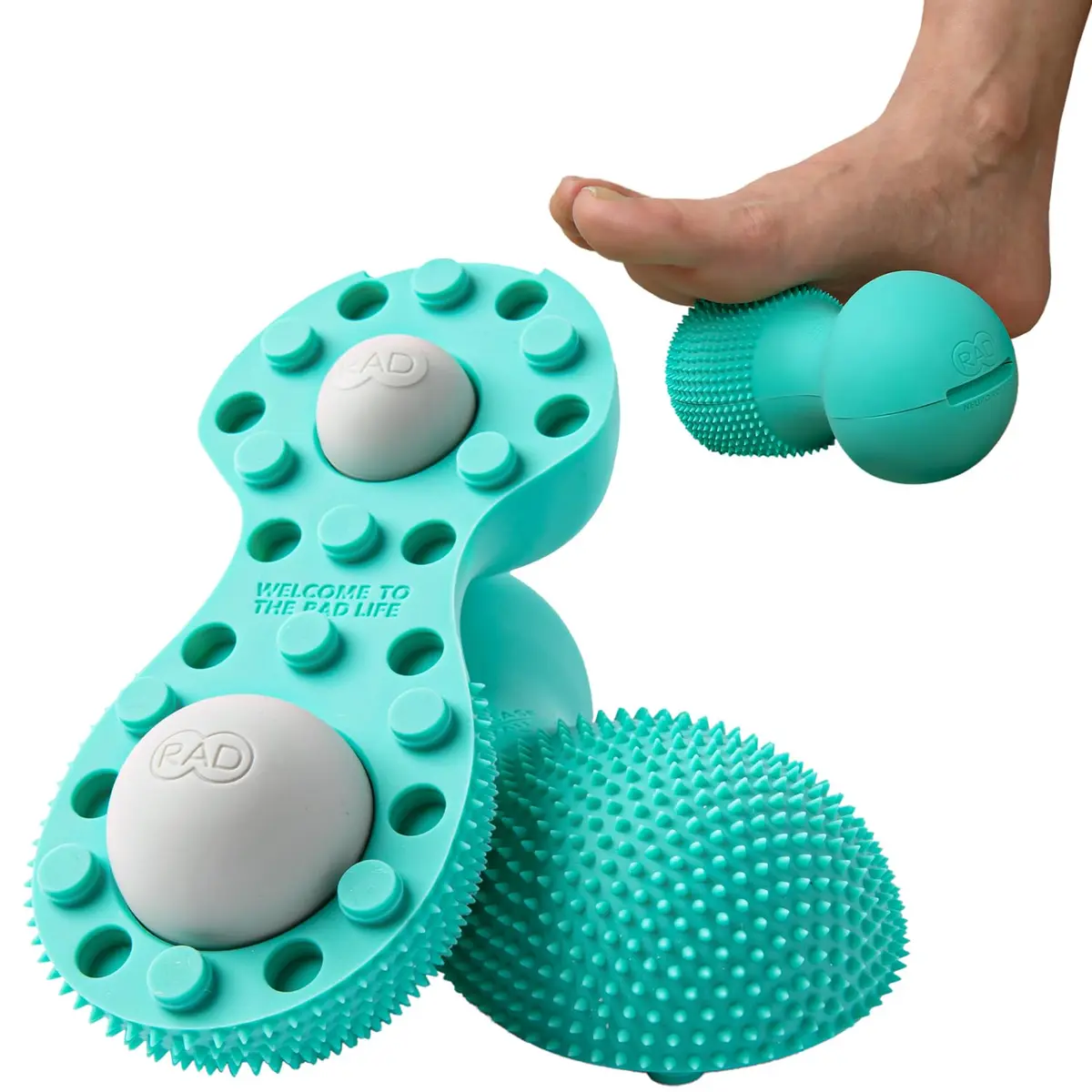 RAD Neuro Roller Foot Massage Roller for Plantar Fasciitis & Recovery – Silicone, Dual-Texture, Built-in Massage Balls, Travel-Ready - main product image