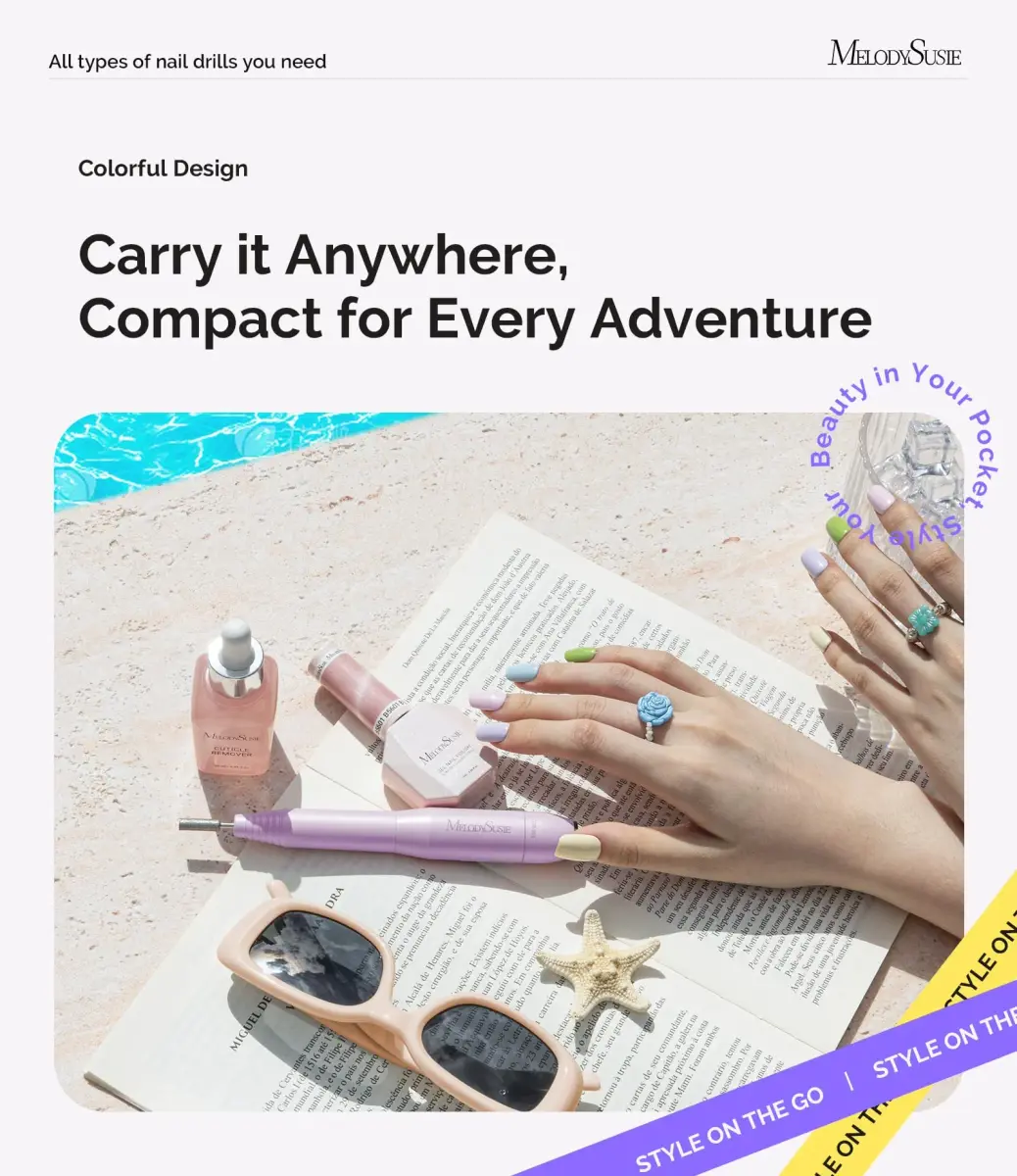 MelodySusie USB Nail Drill PC120I Macaron Purple | 20,000 RPM Portable Electric Nail File for Gentle Nail Prep - view 8