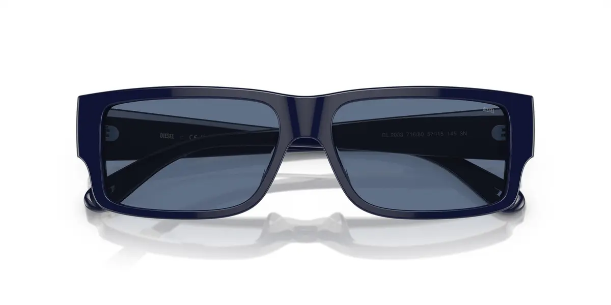 Diesel DL2003 Sunglasses, 57 mm | Shiny Blue Frame & Solid Blue Lenses, UV Protected - view 5