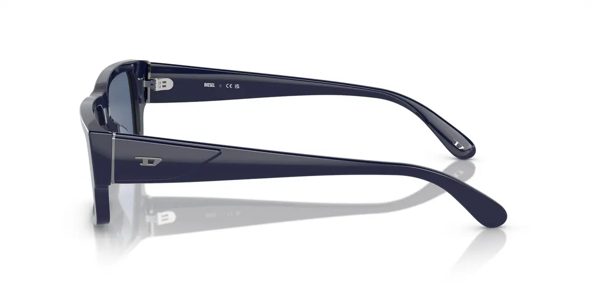 Diesel DL2003 Sunglasses, 57 mm | Shiny Blue Frame & Solid Blue Lenses, UV Protected - view 3