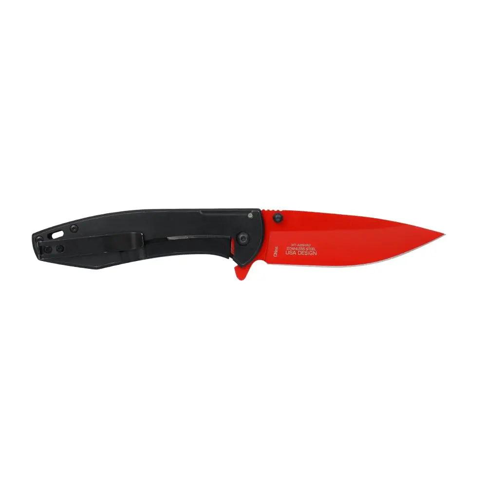 MTECH USA Folding Pocket Knife 8.1 Inch | Red Steel Blade, Aluminum Handle, Frame Lock - view 3