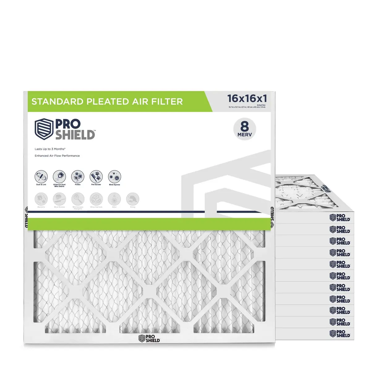 Proshield 16x16x1 MERV 8 HVAC Air Filter | 12 Pack for Indoor Air Quality - main product image