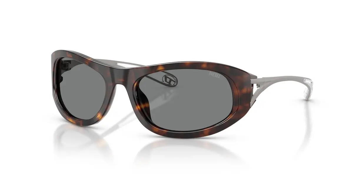 Diesel DL2007U Universal Fit Sunglasses | Havana/Dark Grey, 57 mm | 100% UV Protection - view 2