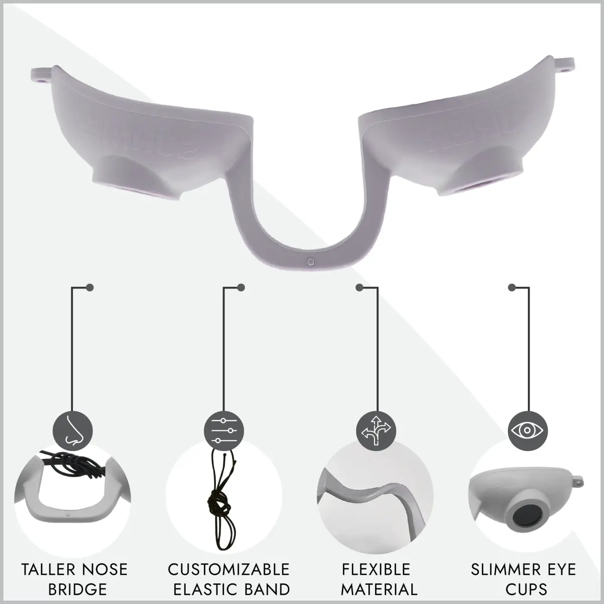 Super Sunnies Flexible UV Tanning Goggles w/Strap - Grey | Polycarbonate Lens with UV Protection - view 3