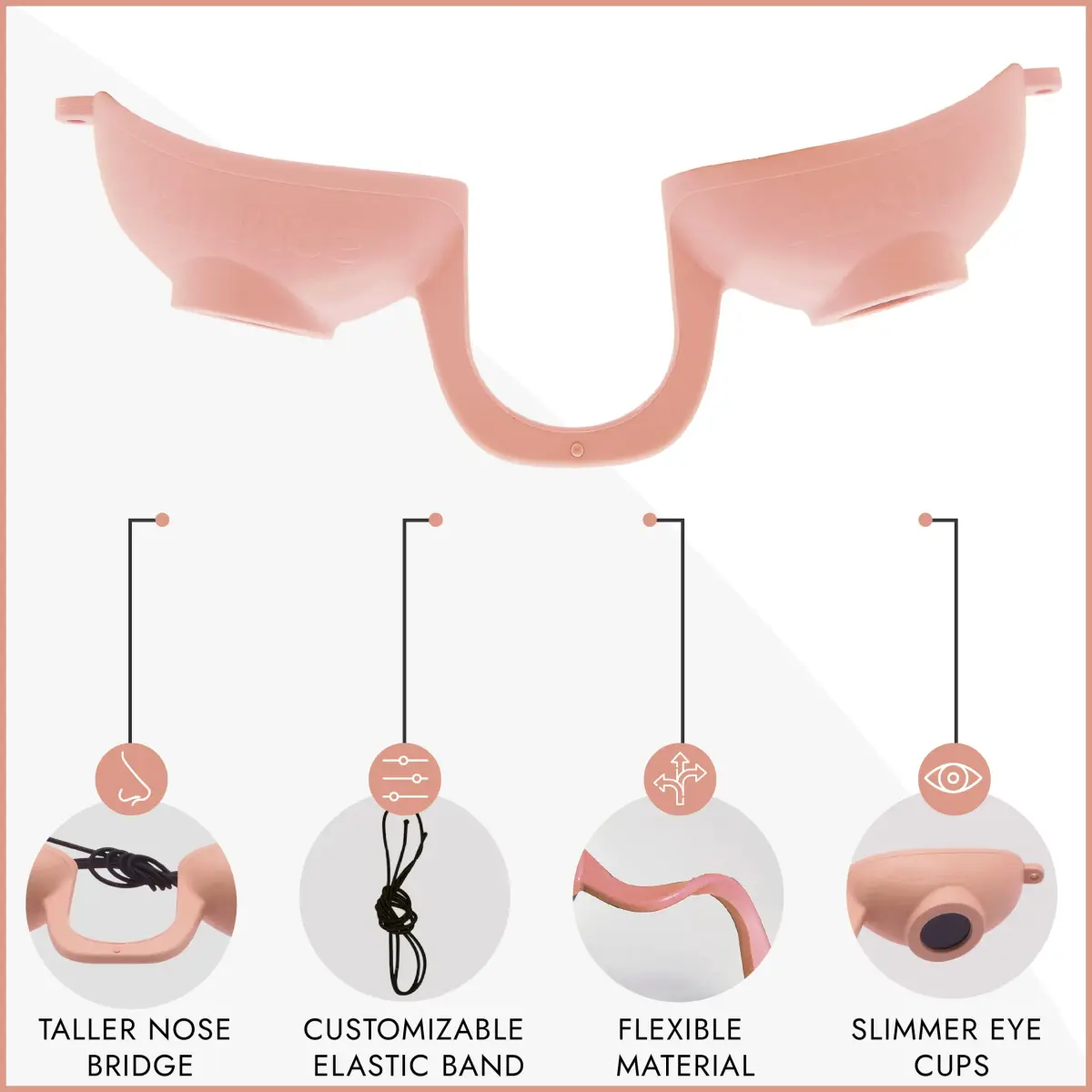 Super Sunnies Flexible UV Tanning Goggles w/Strap - Peach | Eye Protection for Tanning Beds & Red Light Therapy - view 3