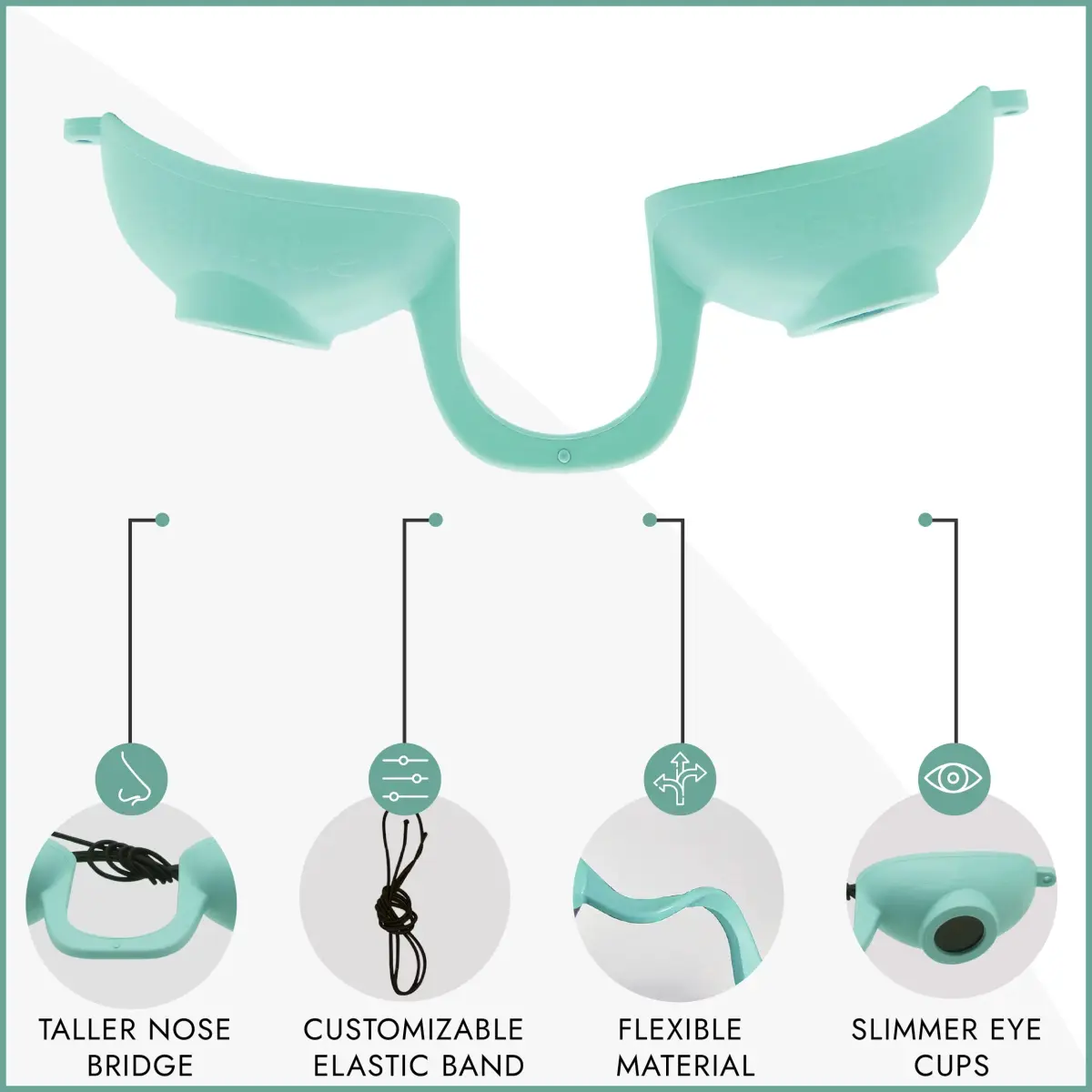 Super Sunnies Flexible UV Tanning Goggles w/Strap - Teal | Protects Eyes from UV & Red Light - view 3
