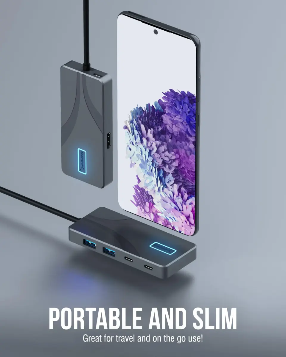 Sabrent USB-C Hub 5-in-1 (HB-TG5P) — 10Gbps, 4K@60Hz HDMI, 80W PD Charging, 2x USB-A, 2x USB-C - view 8